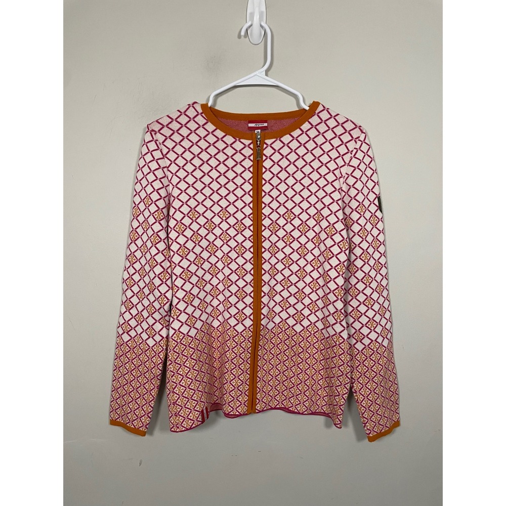 Almgwand Grundalm Zipper Front Fair Isle Cardigan Size 6 Holiday Apres Ski Knit